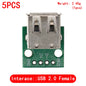 5PCS USB Male Connector / MINI MICRO USB to DIP Adapter female connector 2.54 Connector B Type-C USB2.0 3.0 Female PCB Converter