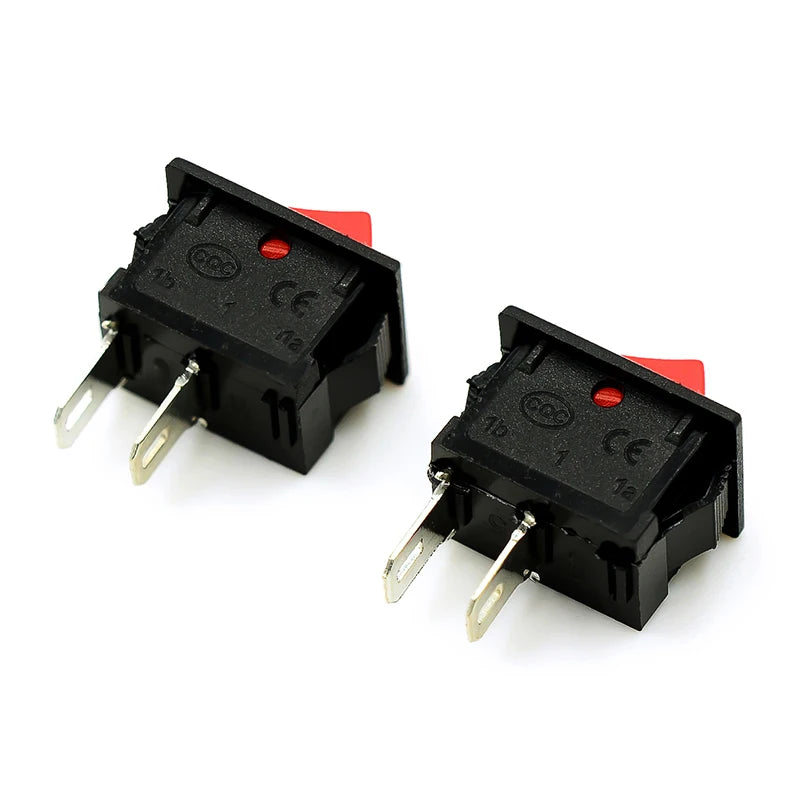 10pcs/lot KCD1-11-2P perforate 13.5 x 9 mm 2 pin ON - OFF small boat rocker switch power switch KCD5-101