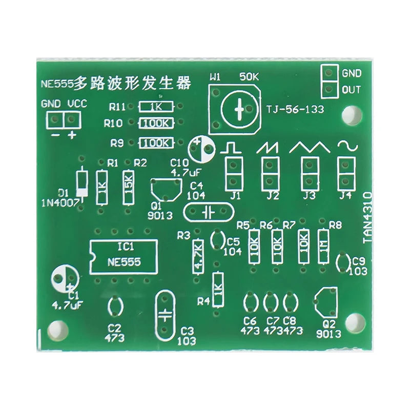 DC6-12V NE555 Pulse Generator Module Sine/Triangle/Square Wave generator multi-channel Waveform Signal Generator DIY Kit