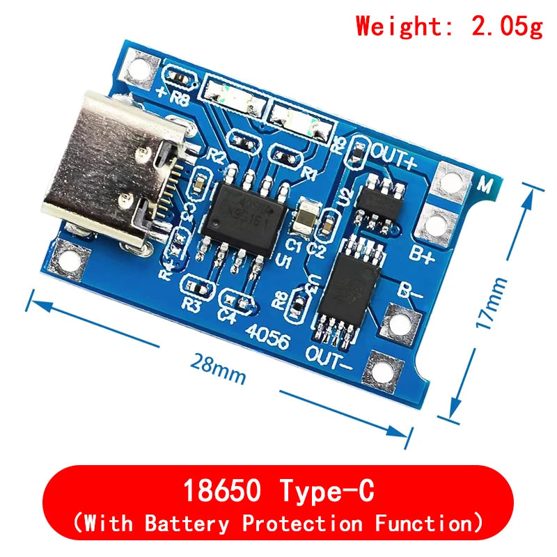 TP4056 With Protection Dual Functions 5V 1A Mini Micro TYPE-C USB 18650 Lithium Battery Charging Board Charger Module 1A Li-ion