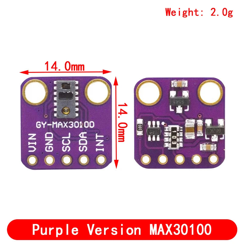MAX30102 MAX30100 Heart rate Sensor Module Puls detection Blood oxygen concentration test For Arduino Ultra-Low Power