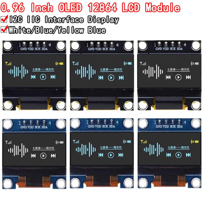 4pin 0.96 White/Blue/Yellow blue 0.96 inch OLED 128X64 OLED Display Module 0.96 IIC I2C Communicate for arduino