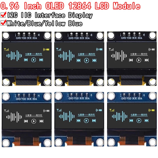 4pin 0.96 White/Blue/Yellow blue 0.96 inch OLED 128X64 OLED Display Module 0.96 IIC I2C Communicate for arduino