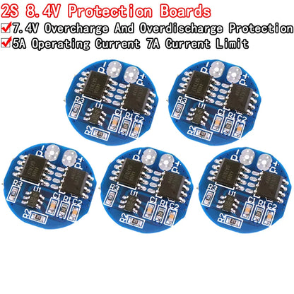 5PCS 2S 5A Li-ion Lithium Battery 7.4v 8.4V 18650 Charger Protection Board bms pcm for li-ion lipo battery cell pack