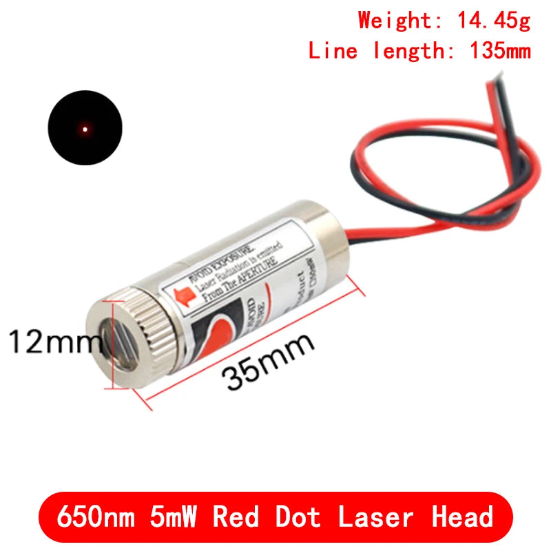 650nm 5mW Red Point / Line / Cross Laser Module Head Glass Lens Focusable Focus Adjustable Laser Diode Head Industrial Class