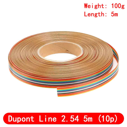 5Meter 10P/20P 2.54mm PITCH Color Flat Ribbon Cable Rainbow DuPont Wire for FC Dupont Connector