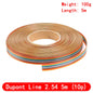 5Meter 10P/20P 2.54mm PITCH Color Flat Ribbon Cable Rainbow DuPont Wire for FC Dupont Connector